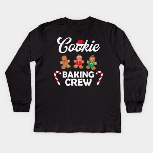 Cookie Baking Crew Christmas Baking Gingerbread Cookie Christmas Gift Kids Long Sleeve T-Shirt